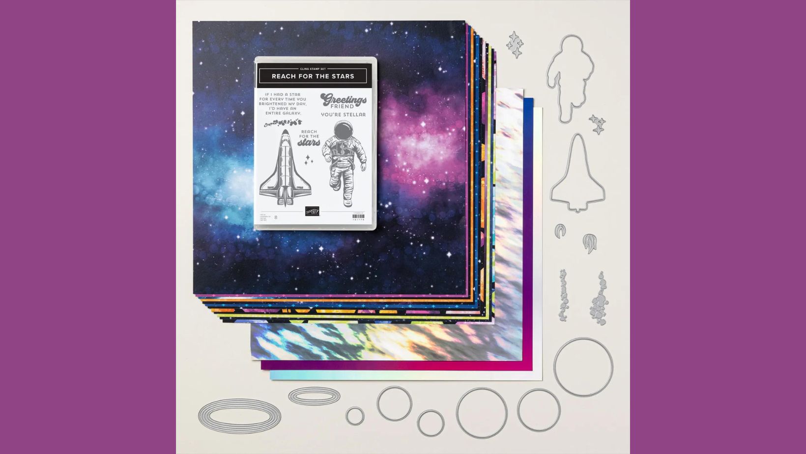 Stargazing Suite from the 2023 September to December Catalog Reach for the Stars Stamp set and dies, Stargazing Designer Series Paper. The link below will take you to my website to see all the suites available now. 